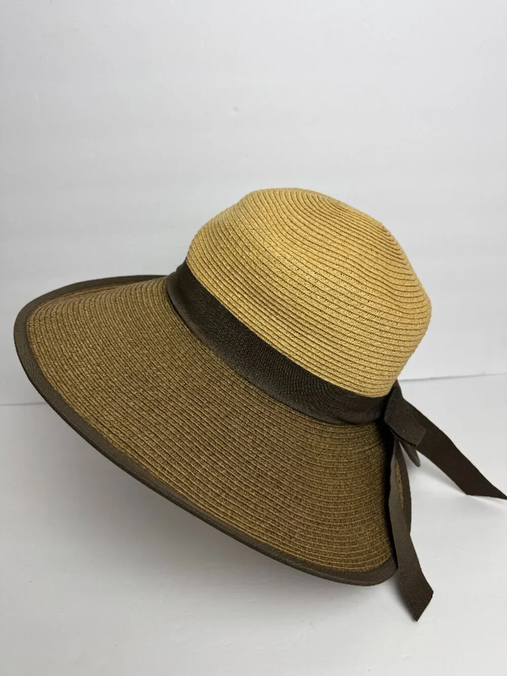Summer Sun Floppy Hat 2 Tones Bow
